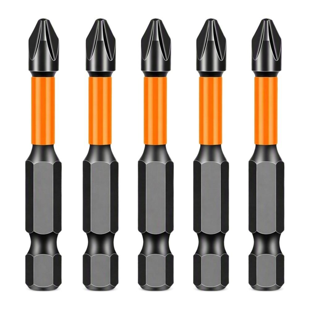 5pcs 1/4" Hex Shank Screwdriver Bit Set Anti-Slip Design Impact Ready Bits Industrial Repair
