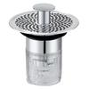 Brass Push-Type Sink Drain with 304 Filter Mesh, Insect-Proof, Anti-Clogging, Anti-Leakage, Anti-Odor Drain Plug with Pop-Up Core
