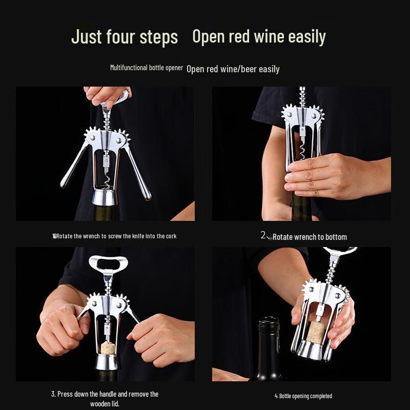 Dual-Use Wine and Beer Bottle Opener Set