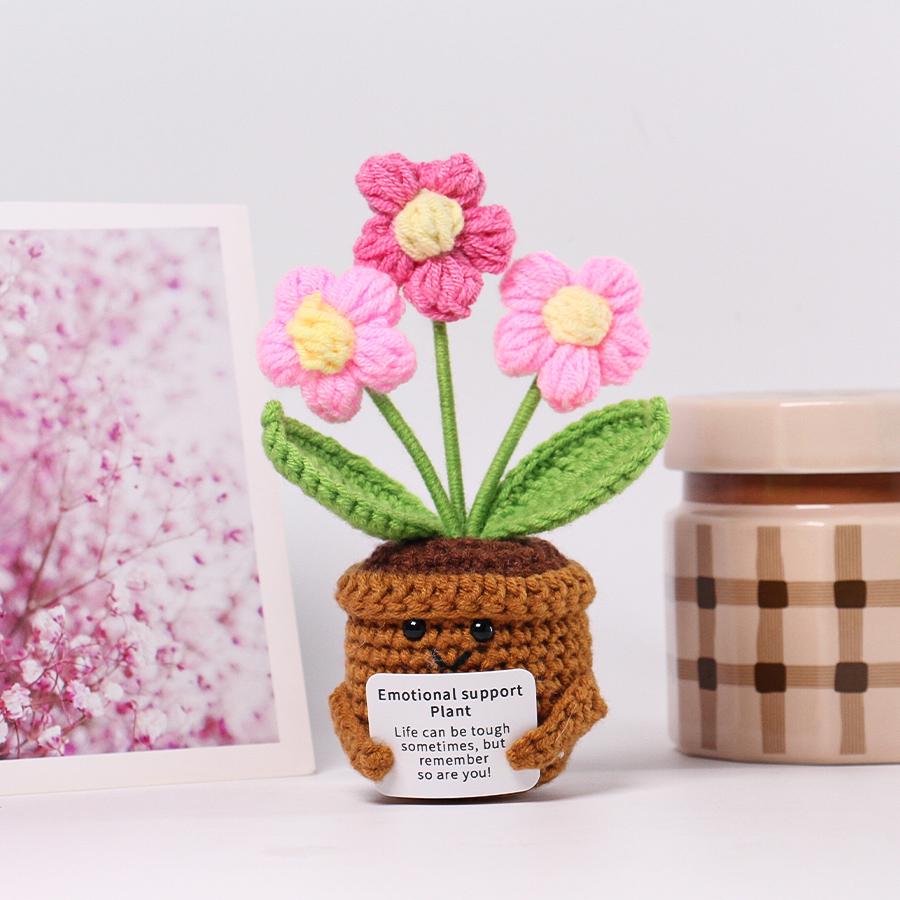 33 Styles Crochet potted tabletop Words of encouragement forget-me-not crochet orange convolia heart-warming ornament