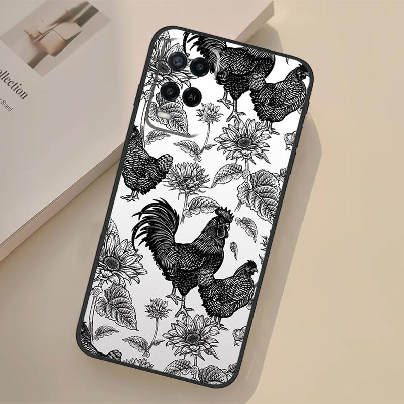Chicken Pattern Case For Oppo A17 A57 A77 A74 A54 A94 A78 A98 A18 A60 A80 A40 A38 A58 A96 A76 A16 A15 A5 Pro