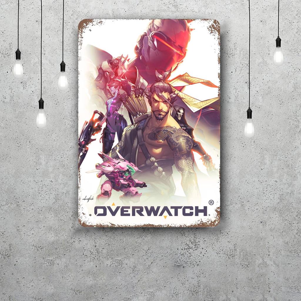 Overwatch Classic Poster Rusty Metal Plaque Retro Decorative Plate Bar Man Cave Garage Club Metal Sign Wall Decoration