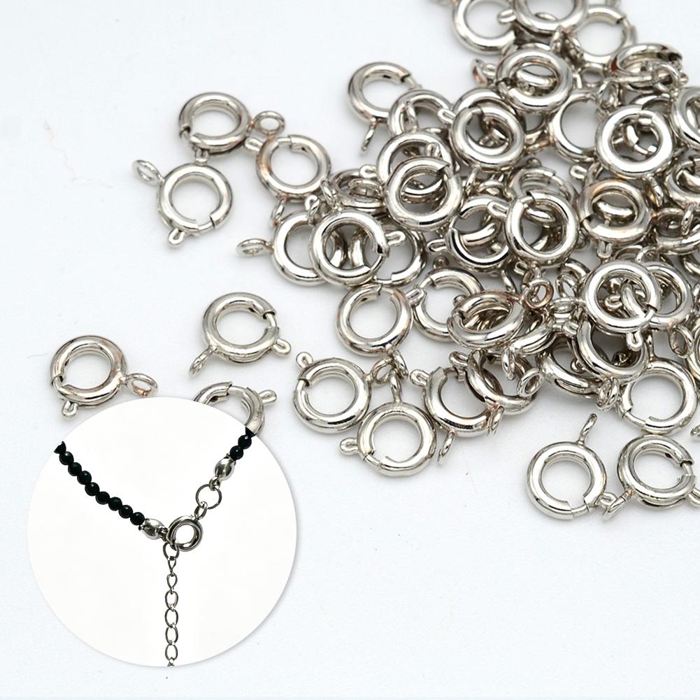 10Pcs Pure Copper Plated O Spring Clasps Round End Connectors For DIY Bracelet Jewelry Making Accessories
