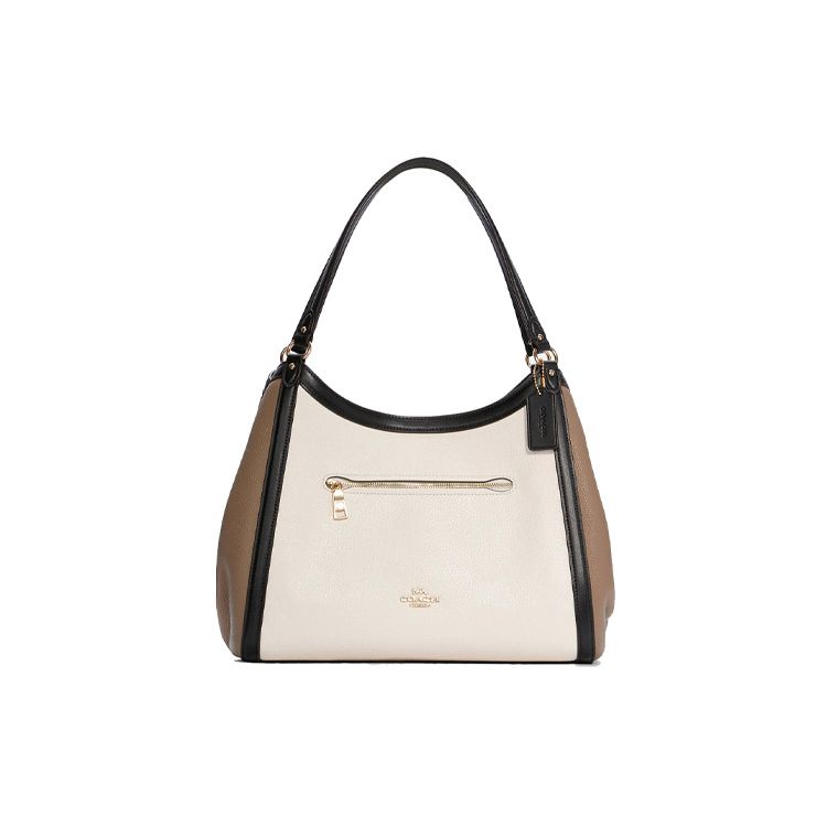 Coach Kristy 32 Large Capacity Pebble Leather Bucket Bag Women handbags Khaki White C6828-IMCAH