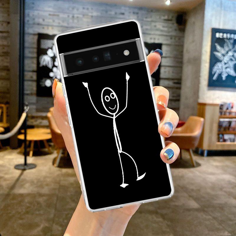 funny Cute Cartoon Matchman For Google Pixel 9 8 7 6 Pro Phone Case Soft For Pixel 6A 5 4 5A 4A 3A XL 5G Silicone Clear Cover