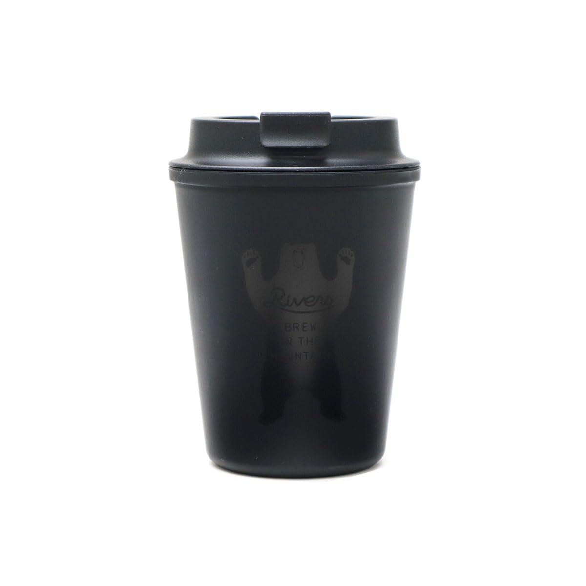 Кружка Rivers Wall, стильная, черная, с изображением медведя,