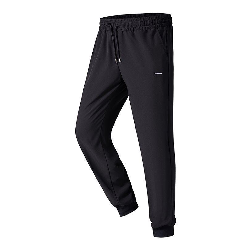 Men s Summer Ice Silk Joggers: Lightweight, Loose-Fit, Elastic Waist Trousers L