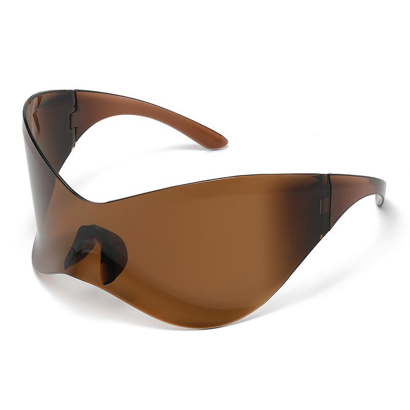 Y2K Designer Oversized Sunglasses Women Men Vintage Steampunk Luxury Sport Rimless Goggles UV400 Protection Trendy