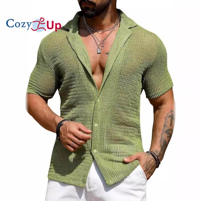 Accogliente camicia da spiaggia estiva da uomo Camicie hawaiane eleganti a maniche corte Camicie casual in maglia da spiaggia abbottonate Caffè leggero