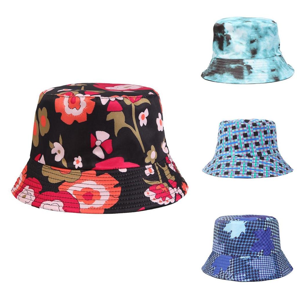 Fisherman Fashionable Unisex Hat Summer Sun Hat With Floral Print Brim Wide