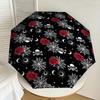 1pc Gothic Roses and Skulls Pattern Umbrella with Plastic Handle,Suitable for All Seasons Home Travel Outdoor UmbrellaDD1803