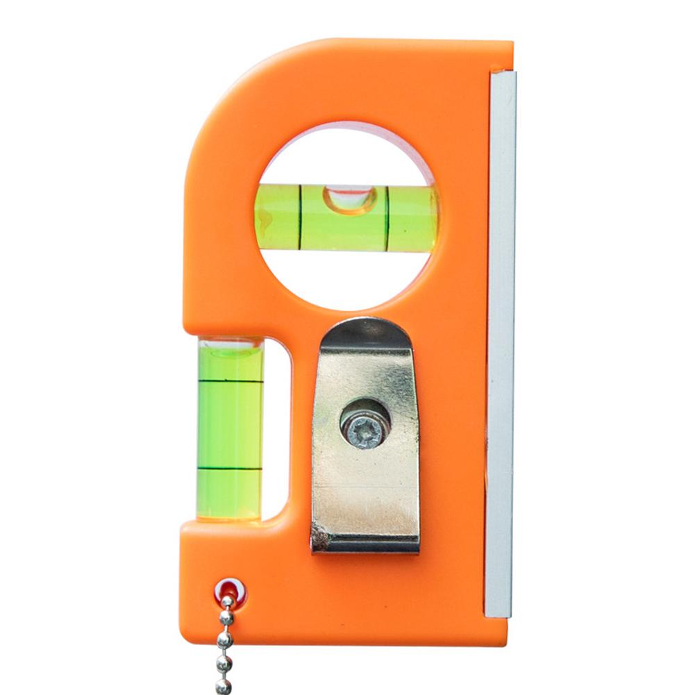 Mini Pocket Level Tool 2 Bubble Spirit Leveler Metal Chain Hook for Tiles Floor