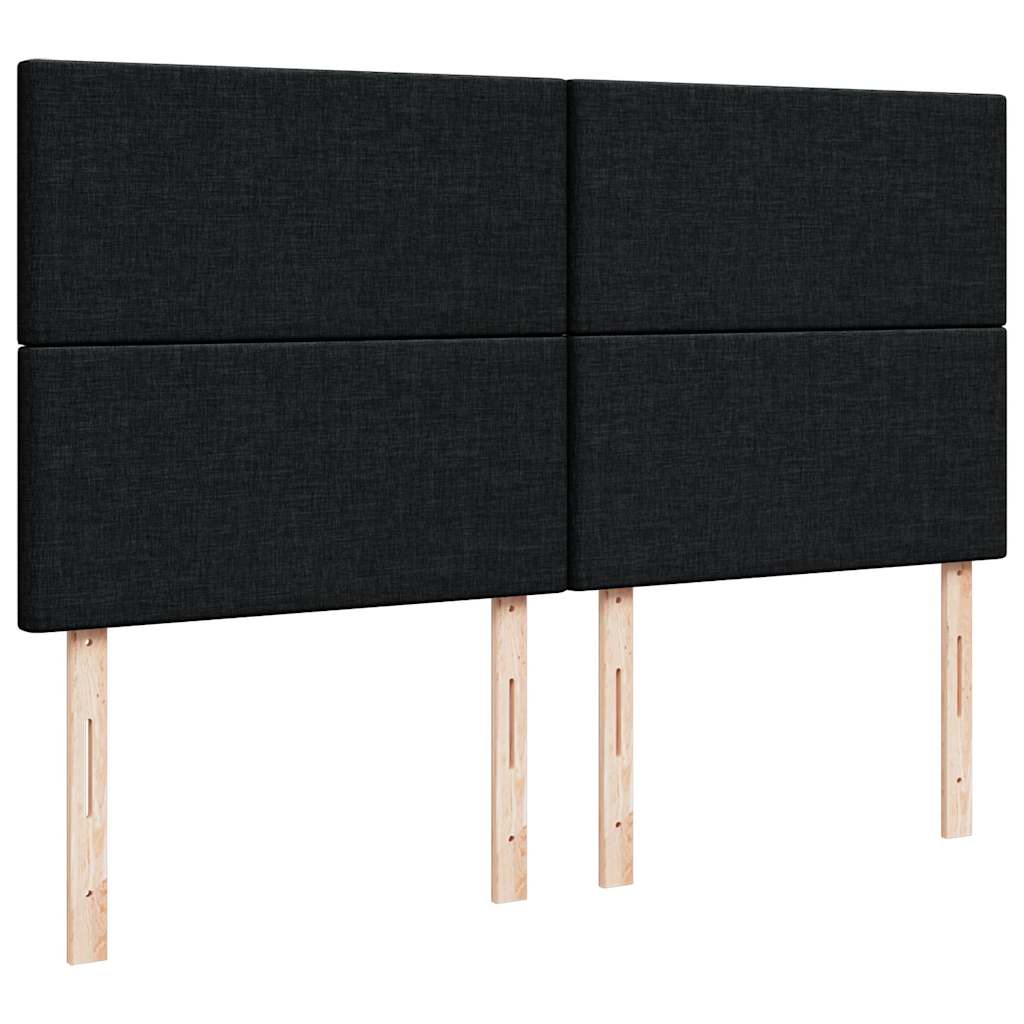 Box Spring Bed with Mattress Black 200 X 200 Cm Fabric