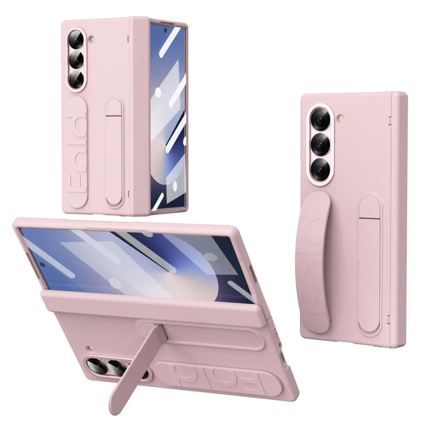 

Оригинальный силиконовый чехол для телефона Samsung Galaxy Z Fold 6 5 4 5G с подставкой, стеклянной пленкой Z Fold6 Fold5, защитный чехол на шарнир For Galaxy Z Fold 5&With Glass Film