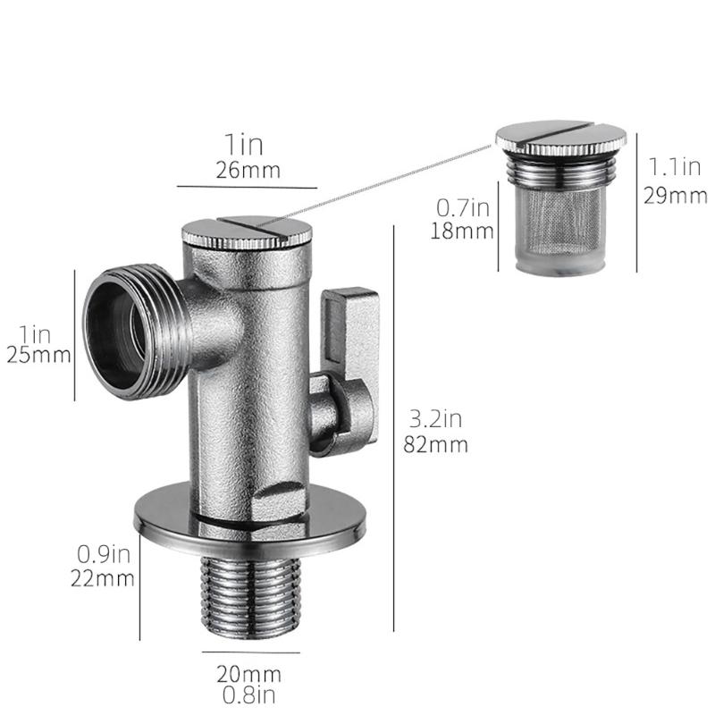 Water Heater Filling Valves Large Flows Water Stop Valves Switches Copper Toilet Dedicated Angle Valves With Filter