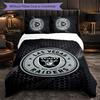 Set Biancheria da Letto 3 Pezzi in Microfibra con Motivo Las Vegas Raiders Decorazione Copripiumino per Camera da Letto Uso Domestico