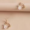 Silver Needle Bee Floral Earrings Korean Style Cute Bee Flower Ear Studs for Women
