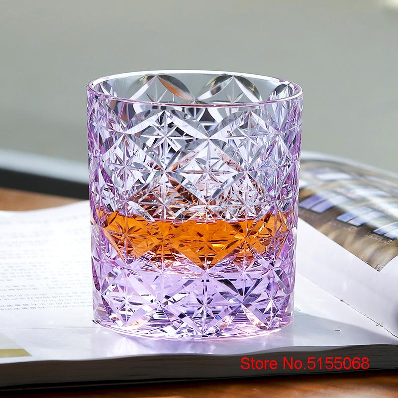 K9 Crystal Starry Sky Whiskey Cup Starlight Edo Kiriko Hand Engraving Heavy Whisky Rock Liquor Wine Glasses Xo Tumbler Gift Box
