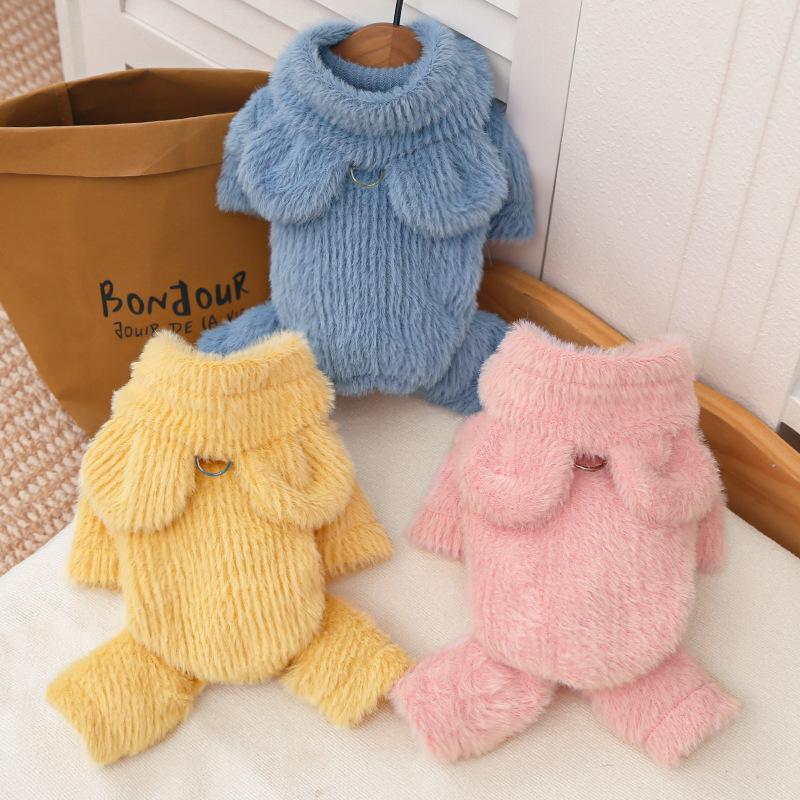 Autumn Winter Four-Legged Clothing Pet Velvet Cat Dog Coat Accessories Teddy Bichon Frise Corgi