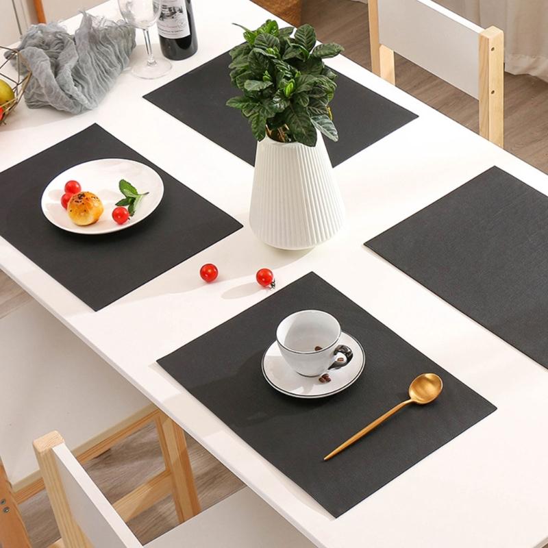 Double Side Leather Placemats And Coasters Waterproof Nonslip Table Mats Set Washable Table Mats For Dining Table