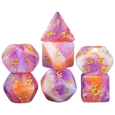 7pcs DND RPG Dice Sets Polyhedral Glitter Dice for DND Tabletop Role-Playing Games