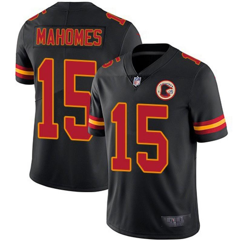 Kansas City Chiefs NFL Fan Jersey Men Women Cotton Blend Sports Tee With Embroidered Number 15 Mahomes 87