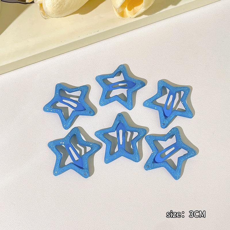 Y2K Dopamine Color Pentagram Small Hair Clip for Women & Kids - Cute Bangs & Side Hair Accessory