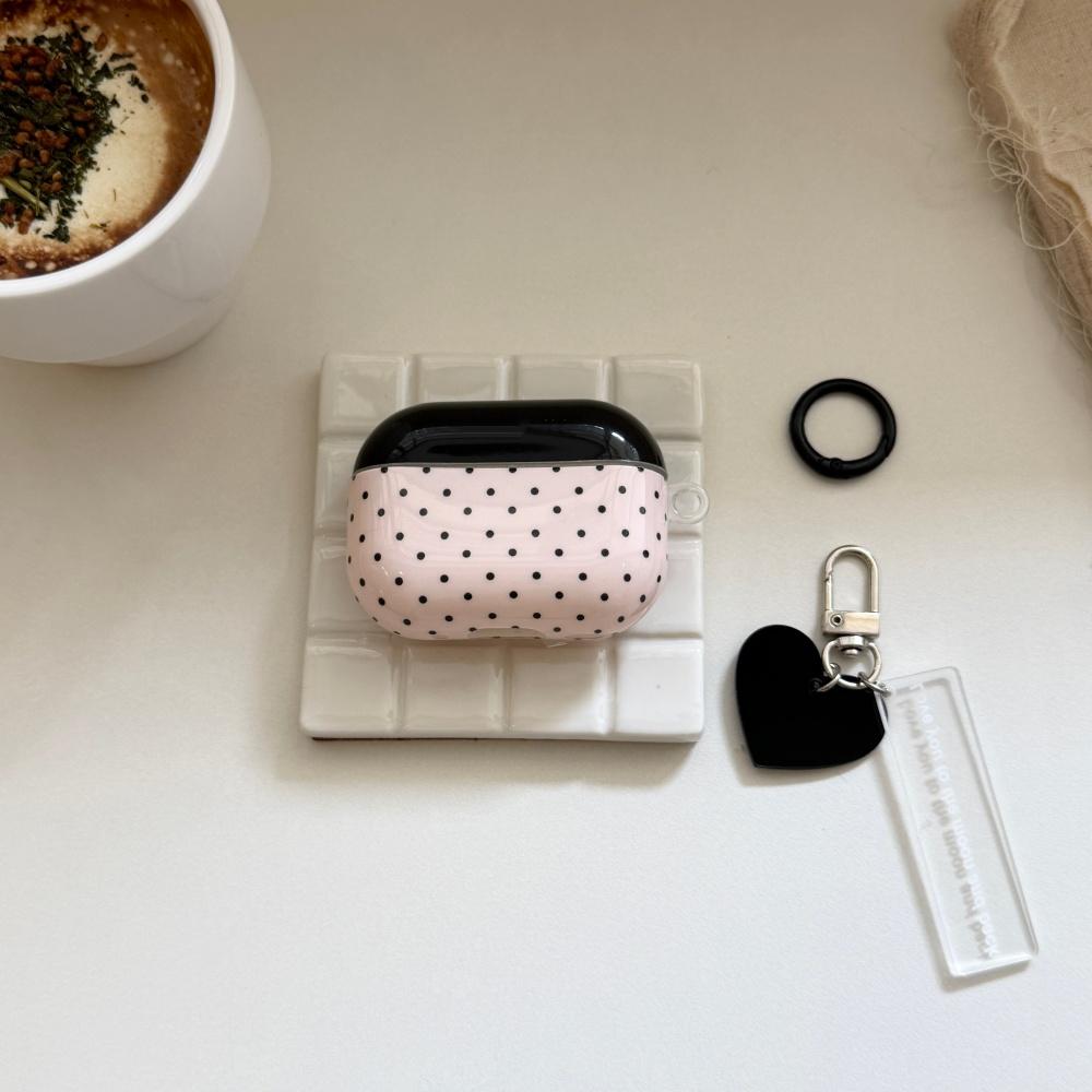 Black Cover Simple Polka Dot for Apple Airpods4 Earphone Case Airpodspro3 Generation Bluetooth Earphone Cover Airpodspro2 Personalized 3rd Generation