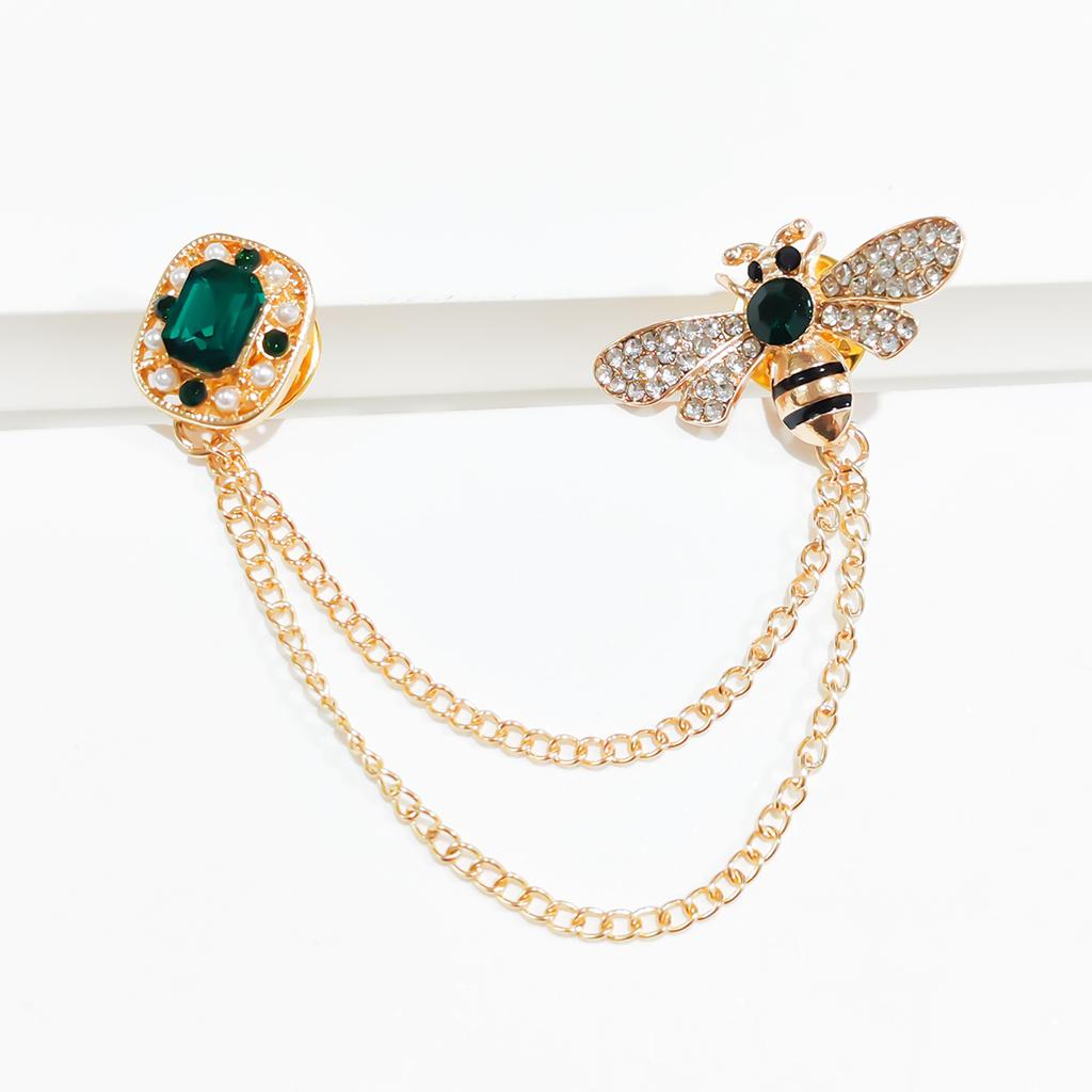 1PC Rerto Bee kryształowe broszki dla kobiet emalia Rhinestone zwierzęcy frędzel przypinki na klapę