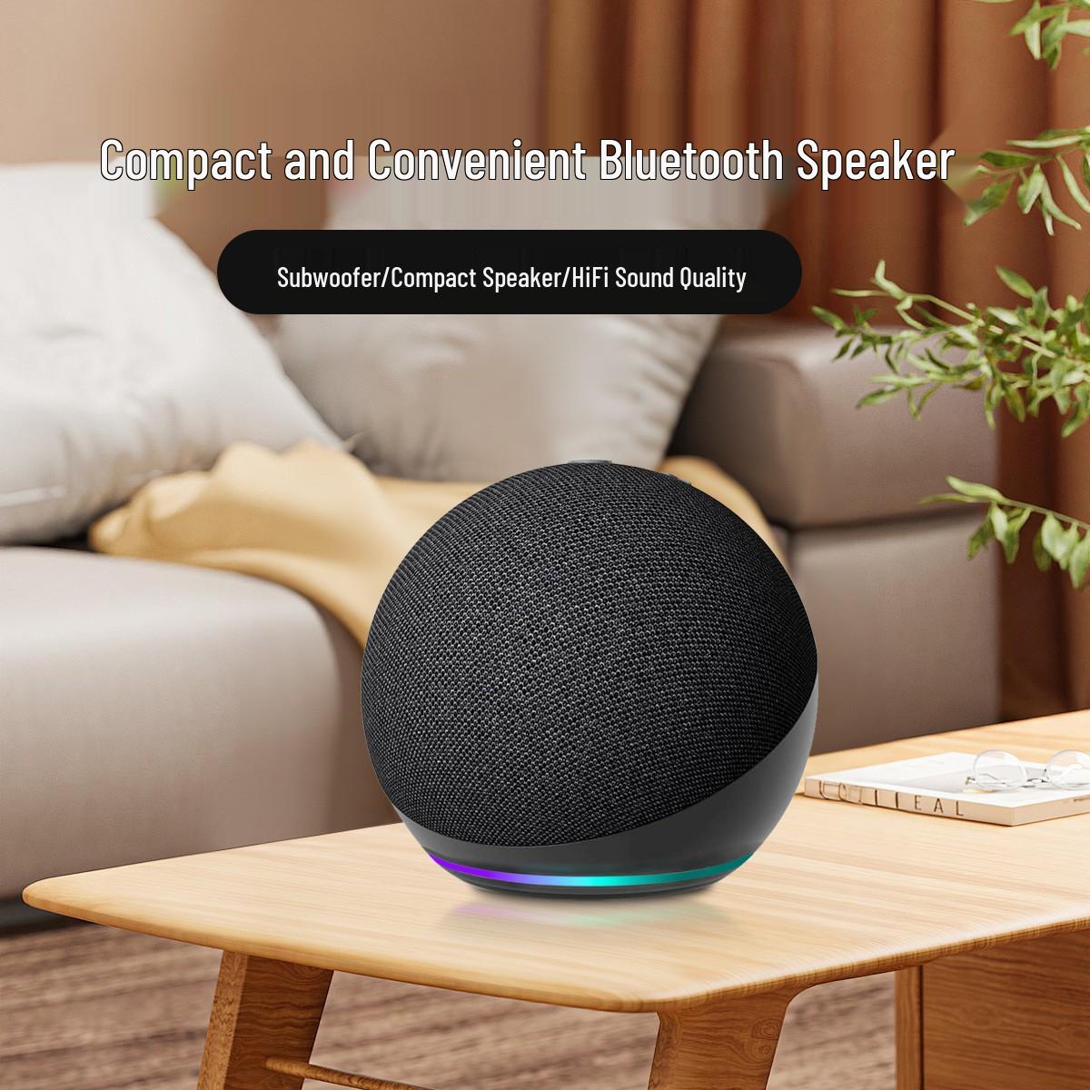 

Alaxe Wireless Bluetooth Speaker: Heavy Bass, High-Quality Mesh Fabric, RGB Colorful Small Sphere Design
