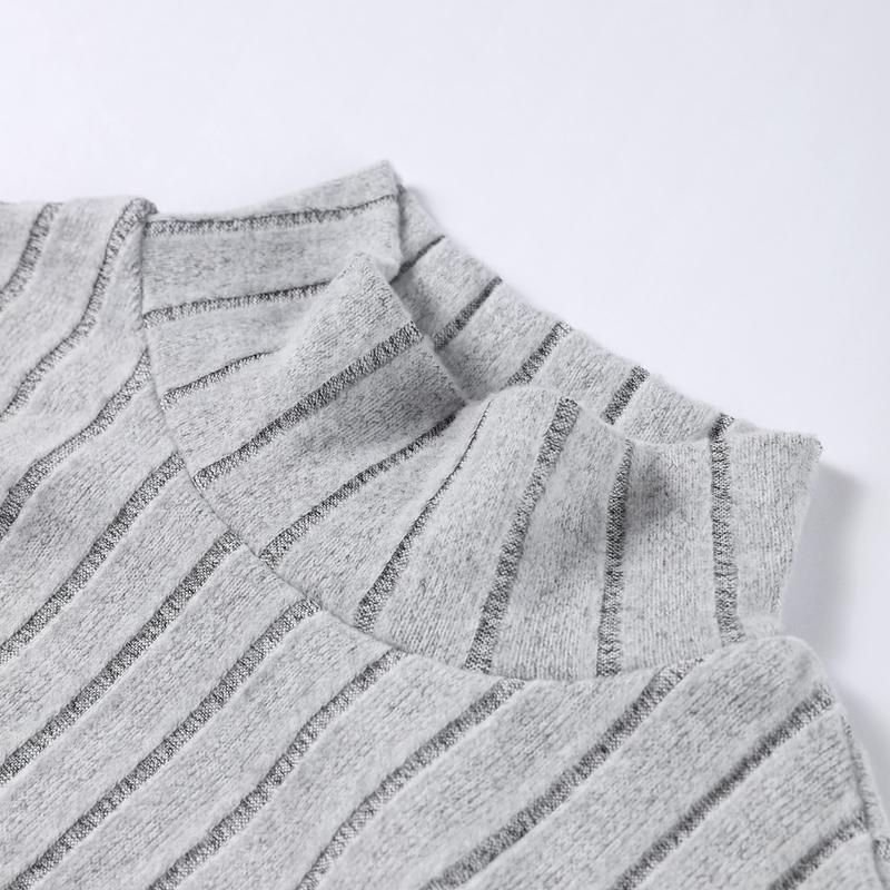 Women's Knitted Pullover Pants Two Pieces Set Slim Long Sleeved Mock Neck Top High Waist Wide Leg Pant Outfits