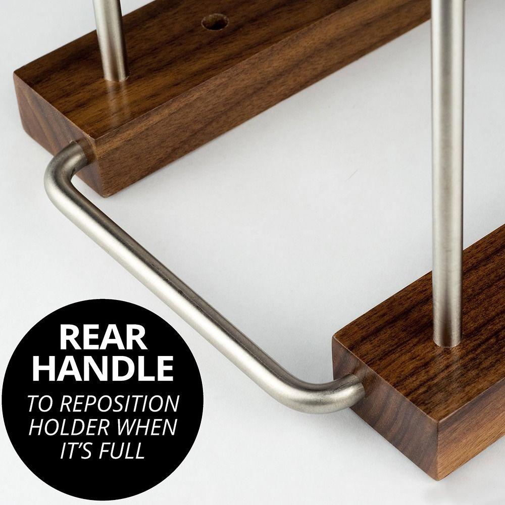 Solid Walnut Vinyl Record Holder Space Saving Album Display Holder Retro CD Racks