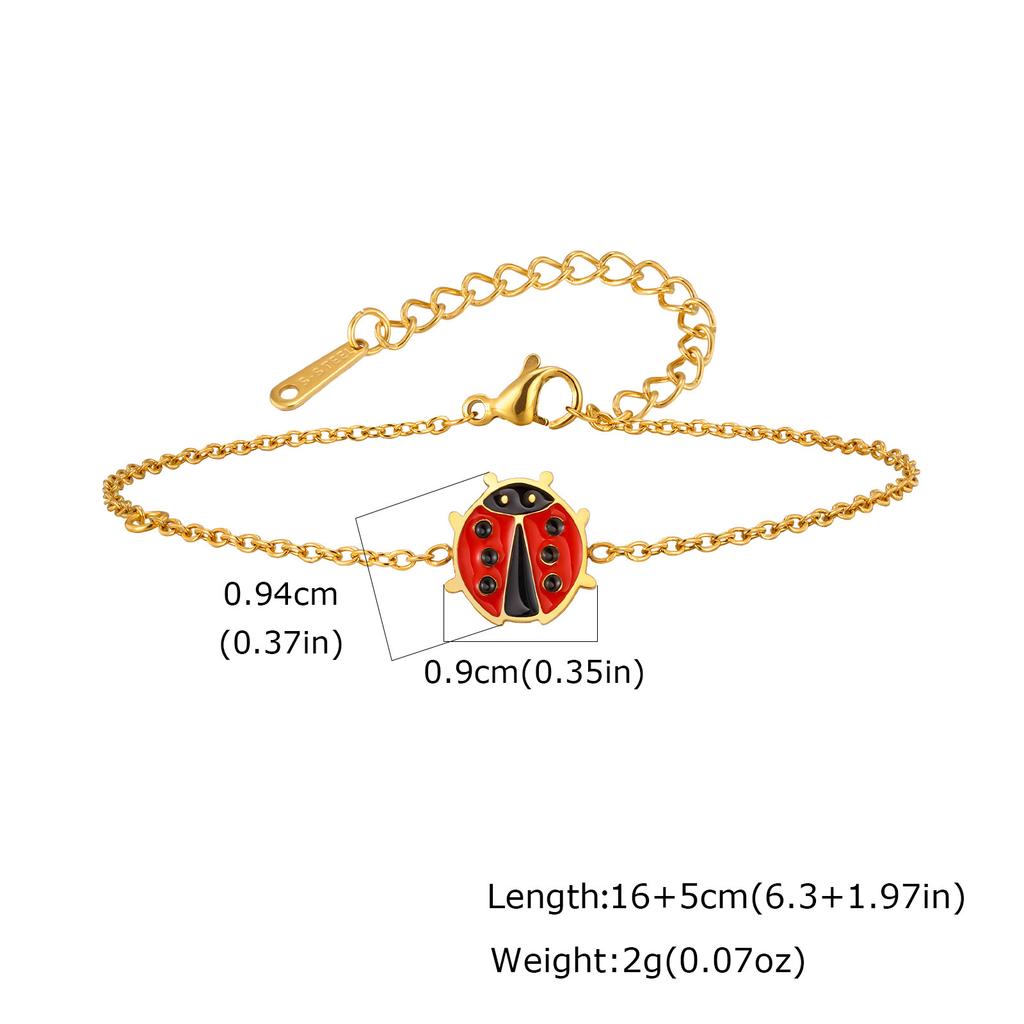 Children'S Fun Cute Wind Stainless Steel Epoxy Cartoon Bracelet 18K Gold Plated Jewelry Br-2593
