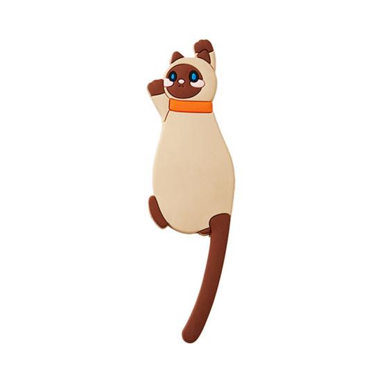 Fridge Sticker with Hook High Toughness 3D Realistic Cartoon Cat Design Refrigerator Sticker Decorative Fridge Accessory