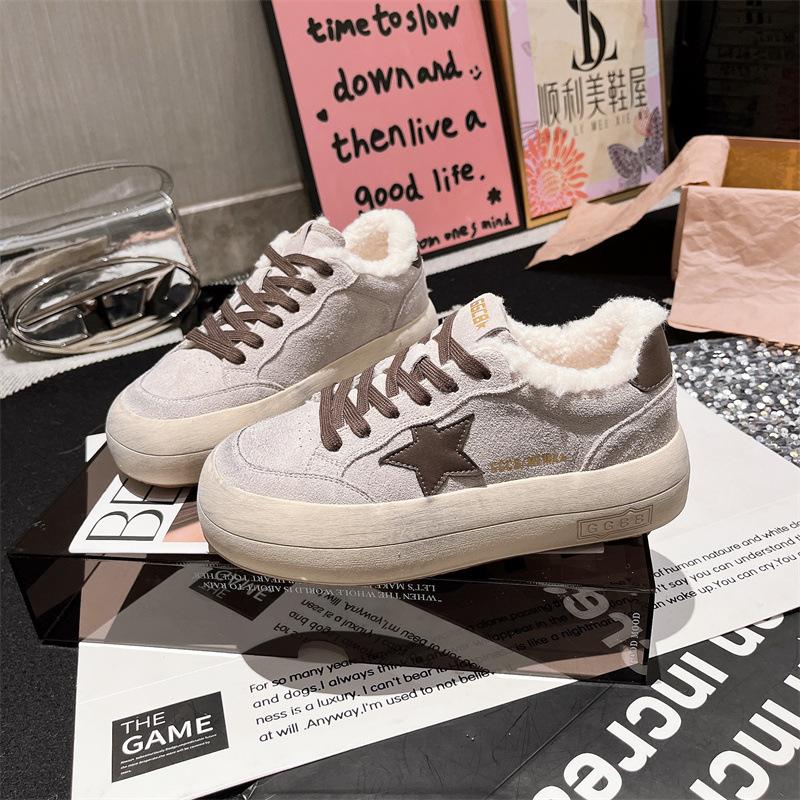 South Korea Dongdaemun lace-up old dirty small dirty shoes star hair hair shoes bread shoes casual shoes board shoes women's shoes