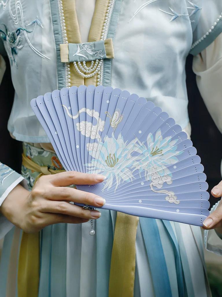 Laoximen [Epiphyllum Dream] Suzhou Summer Retro Style Fan Folding Fan Han Dynasty Young Adult Heart National Style Gift