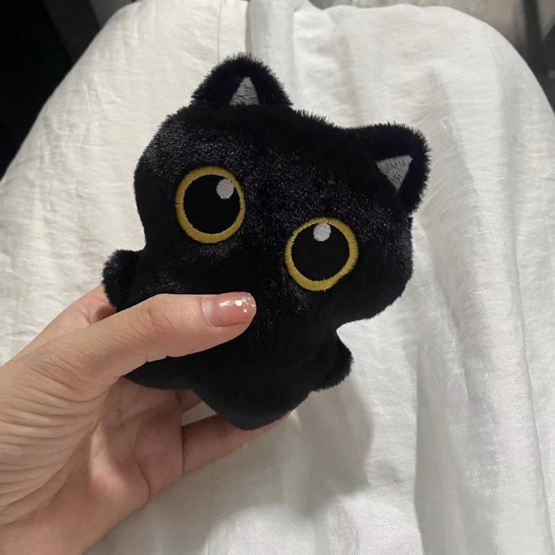 13CM Cute Black Cat Plush Toy Doll Small Pendant Cuddly Pillow Cushion Ins Black Cat Plush Toy Doll for Boy Girl Brithday Gifts
