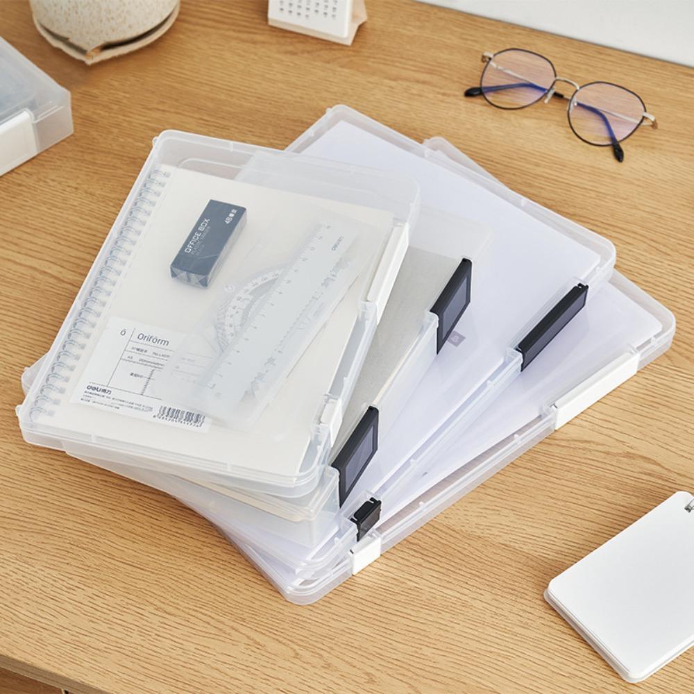 Plastic A4 File Storage Box Transparent Document Box New A4 File Box