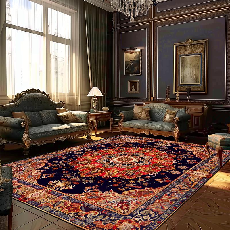 Persian Style Rugs for Living Room Decoration Carpet Large Area Bedroom Anti-slip Floor Mat Washable Lounge Rug Customized Size