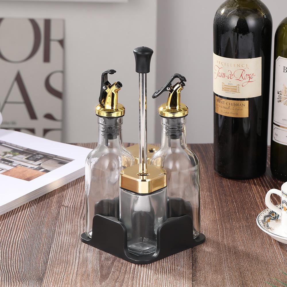 Nordic Rotating Spice Rack Set: Large Capacity Glass Jars, Moisture-Proof & Portable