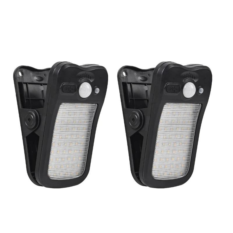 Solar Lights Outdoor Motion Sensor Lights with Clip IP44 Waterproof Wireless LED Spotlight for Fence Wall Pathway Garden Camping
