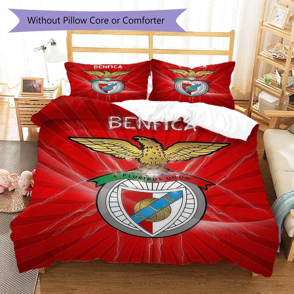 Benfica POSTER Bedding Quilt Set Quilt Cover Pillowcase Home Decoration Birthday Gift (1 * Duvet Cover + 2 * Pillowcase, Without Core)