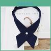 College Style Cross Tie Bowtie With School Uniform Shirt For Women