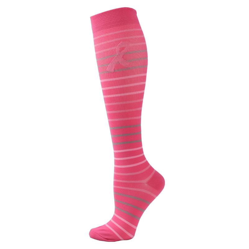 

Pink Knee-High Compression Cycling Socks - Elastic, Sweat-Wicking Sportswear Large/Extra Large