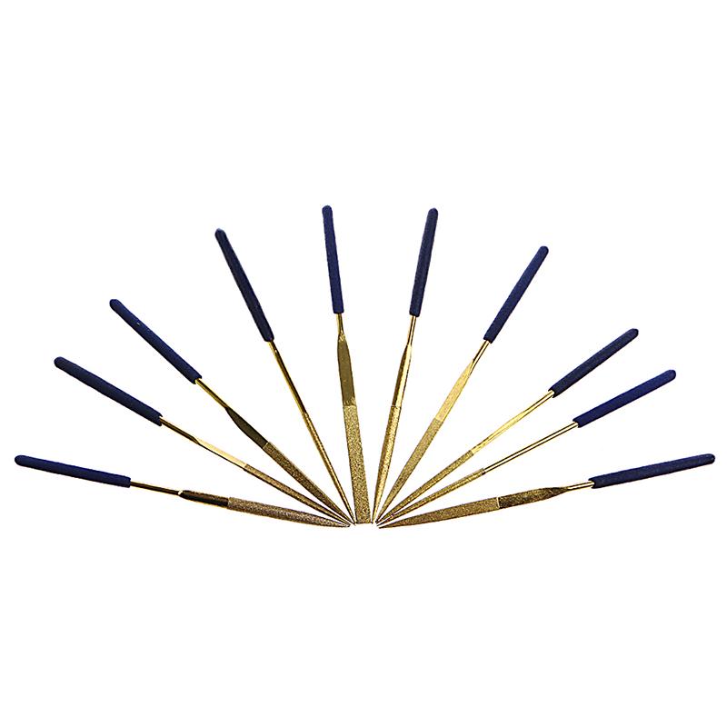 10 Stück Titan Diamantbeschichtung Nadel Flachfeilen Set Metallbearbeitung Handwerkzeug Pfeil Ratschen