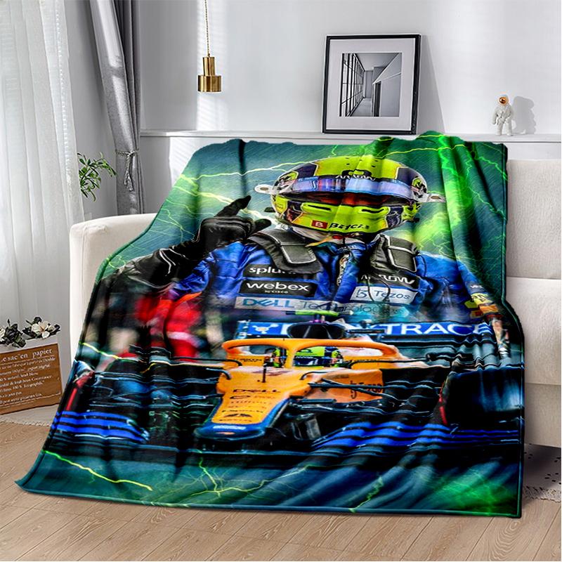 3D Landos Norris F1 Racer Soft Plush Blanket,Flannel Blanket Throw Blanket for Living Room Bedroom Bed Sofa Picnic Cover Gift