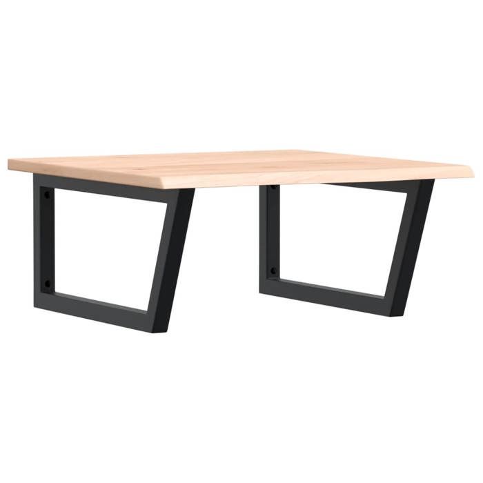 VidaXL Étagère de vasque murale acier et bois de chêne massif 3302631