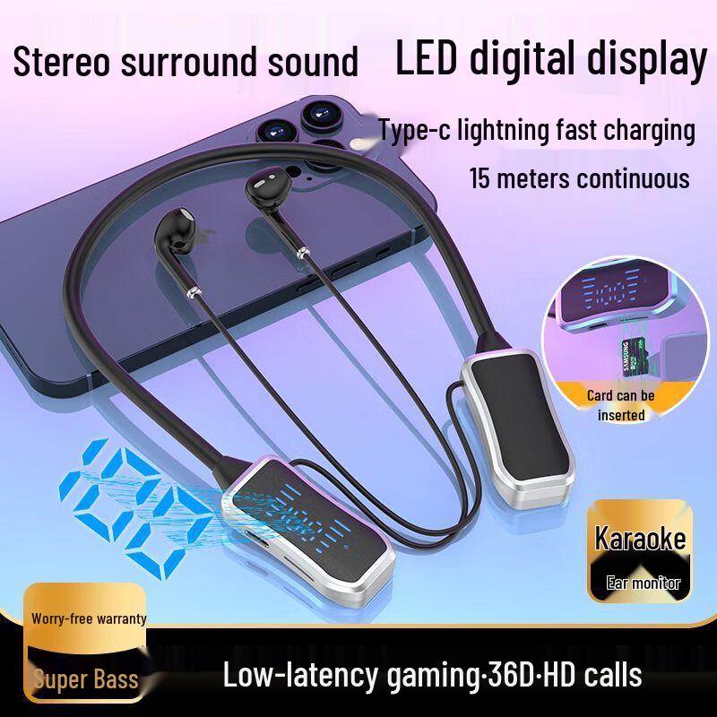High-Fidelity Wireless Neckband Earbuds: Sports, Noise-Cancelling, Long Battery Life for Running and Gaming