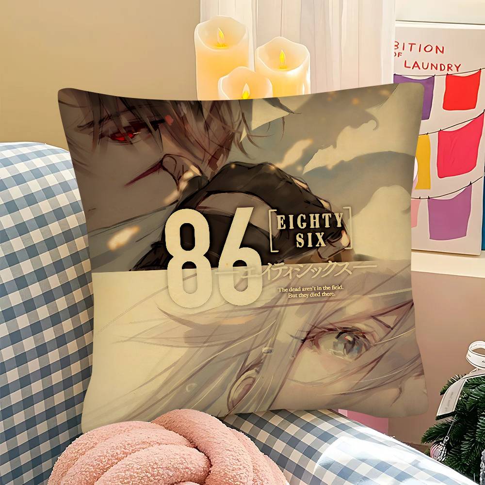 

86 Eighty Six Movie Pillow Case Square Pillow Bedroom Sofa Leisure Comfort Cushion Car Living Room Home Decoration 16x16Inch