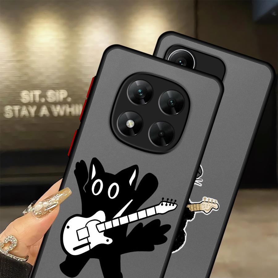 Music Cat Case for Xiaomi Redmi Note 14 11 12 A4 10 13 Pro Plus 13C 9S 14C Funda Back Phone Cover